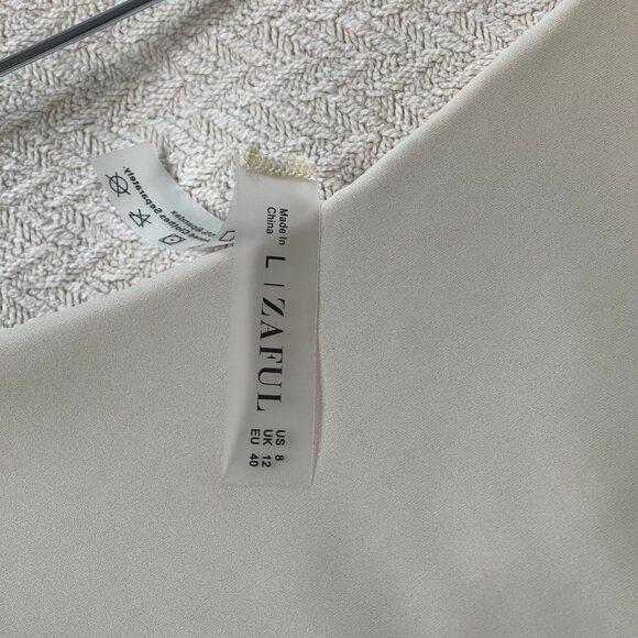 Zaful Women’s Bikini L Beige Halter Ribbed Tie Side Strappy Thong Swim Set - Picture 7 of 7